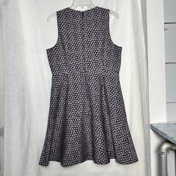 J.Crew Navy & Pink Jacquard Piper Foulard Print A-line Career Dress Sz 12 - Picture 5 of 17